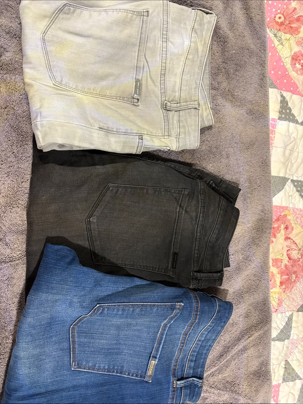 White House Black Market Women's Jeans Trio - Light Wash, Black, Blue